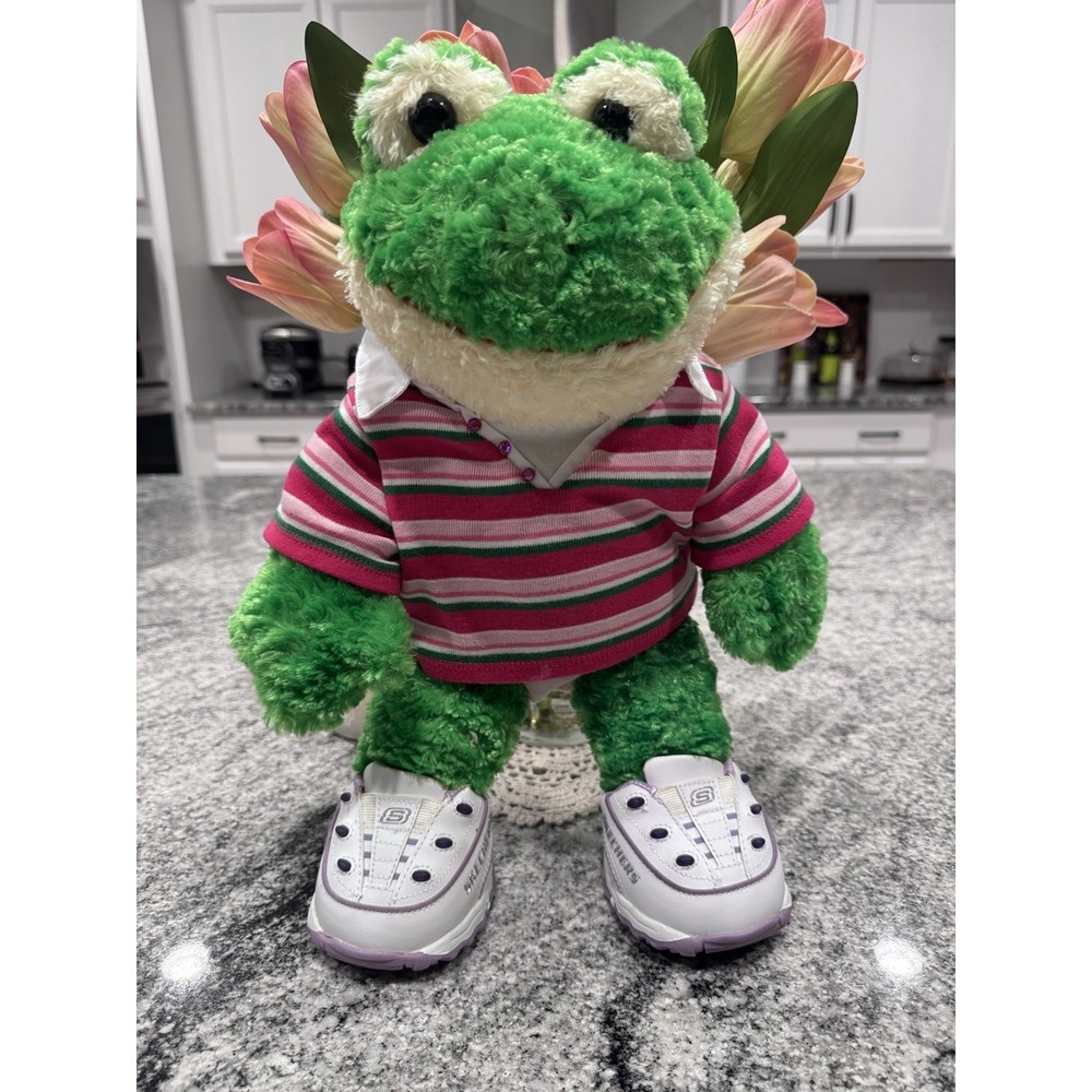 Build A Bear Workshop‎ Green Frog 18" Plush Stuffed Toy In Outfit & Sketchers